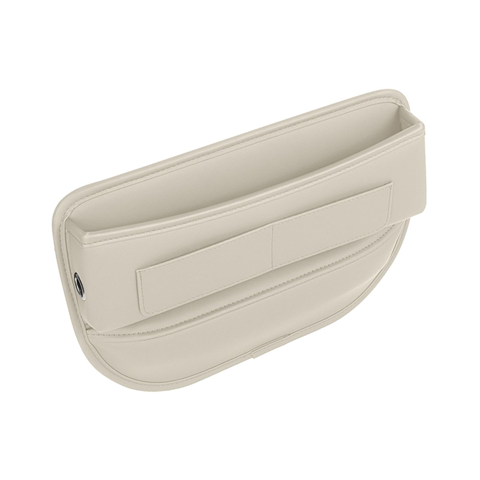 

Car Seat Storage Organizer Phone Holder PU Leather Slot Gap Filler Heavy Duty бежевый