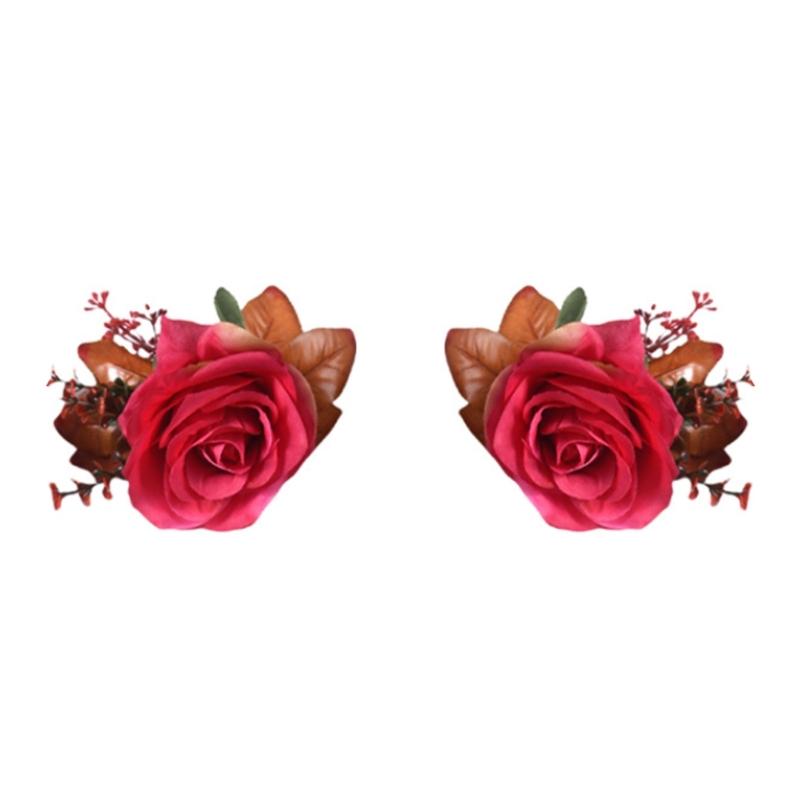 Cloth Flower Curtain Tie Backs Rose Curtain Tieback Clip Decorative Rope Holdbacks Window Buckle for Window Decoration