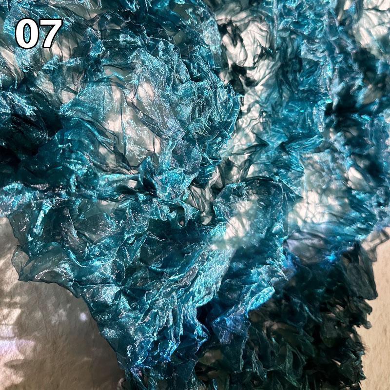 

Градиентный цвет органза плиссированная мелкая гофрированная ткань для одежды витрина дисплей сценический фон свадебный декор дизайнерская ткань 50x140cm