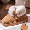 Divatos Női Velúr Meleg Bokacsizma Női Téli Platform Pamut Papucs Kültéri Plüss Vastag Talpú Alkalmi Beltéri Csúszásmentes Csizma