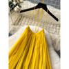 French Minority Dress Women's Summer Outing Wear Seaside Vacation Style Sleeveless Halter Open Back Chiffon Fairy Dress
