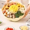 360 Dgree Rotatable Serving Tray 8 Dividers Detachable Hot Pot Serving Bowl Draining Food Tray for Snacks Relish Vegetable Fruit