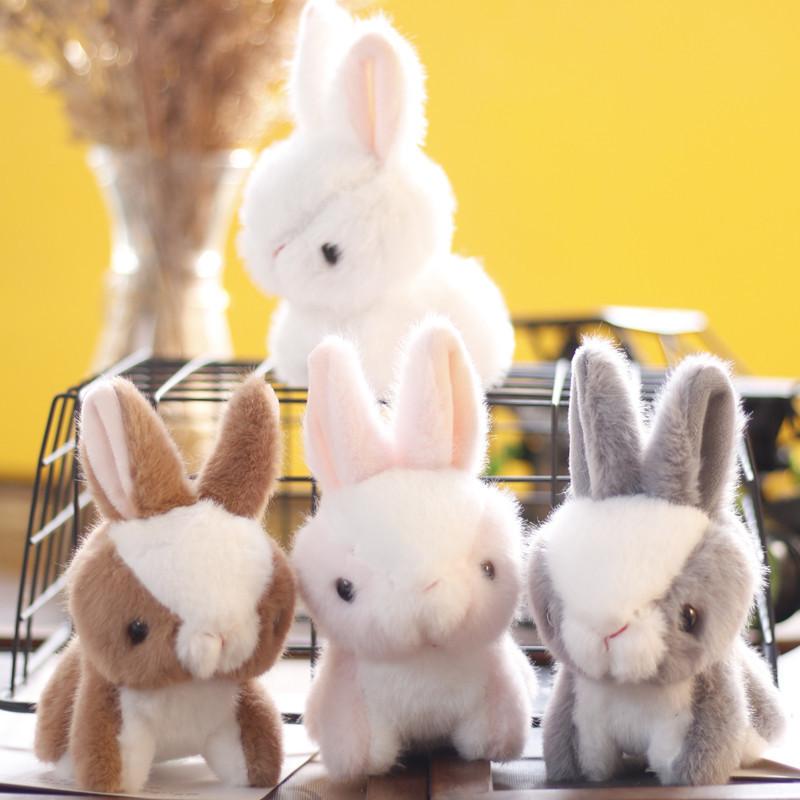 Adorable Plush Bunny Keychain Soft Stuffed Animal Toy Cute Rabbit Bag Charm