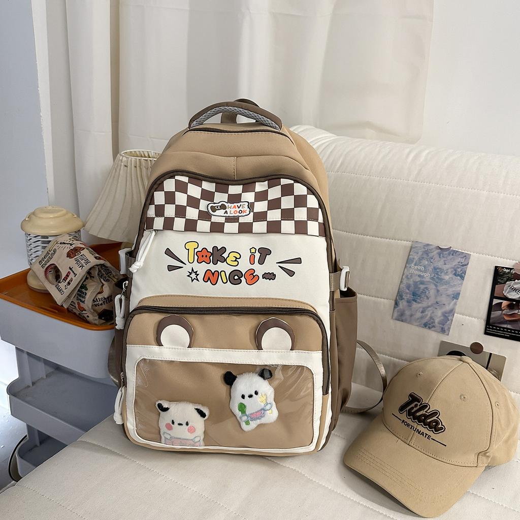 Schoolbag new schoolbag female cute bear backpack large capacity primary school students junior high school students high school students casual
