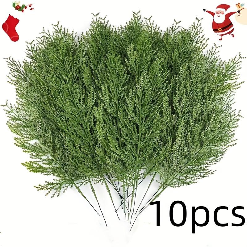 10Pcs Artificial Pine Branches, Dense Green Needles, Extra-Long 13.5inch, Made Of Thickened Plastic Material - Suitable For Indoor And Outdoor Use 10Pcs green branches