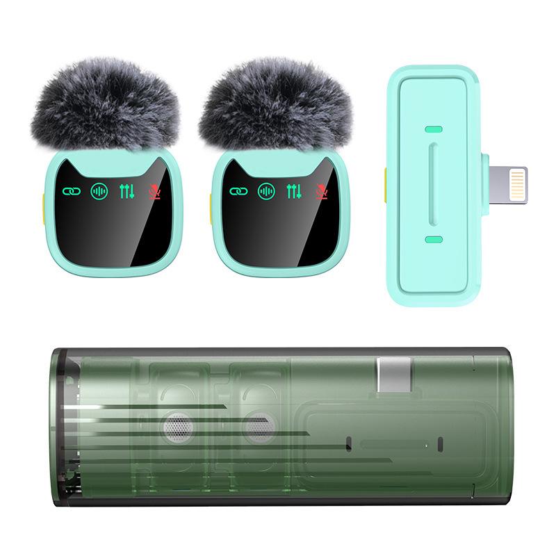 Magnetic Wireless Lapel Mic with Pull-out Charging Case, Noise Reduction, Bluetooth Connectivity for Live Streaming & Recording.
