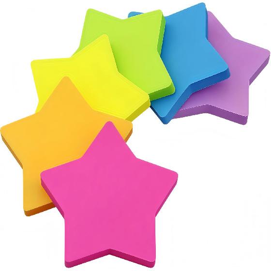 24pack 720Pcs Heart Shape Sticky Notes, Cute Desk Accessories Memo Pads Colorful Sticking Power Bright Colorful Notepads,Heart 3x3 Inch Sticky Notes звезда