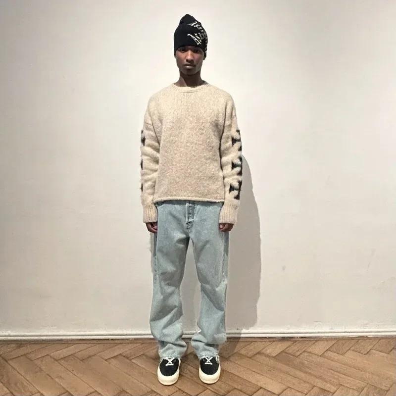 European and American New Street Retro Personalized Cross Knitted Sweater Men's High Street Goth Loose Versatile Sweater