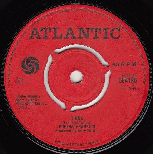 

7inch Record ARETHA FRANKLIN - Think / You Send Me 584186 Atlantic 1968 UK Soul/Funk Used