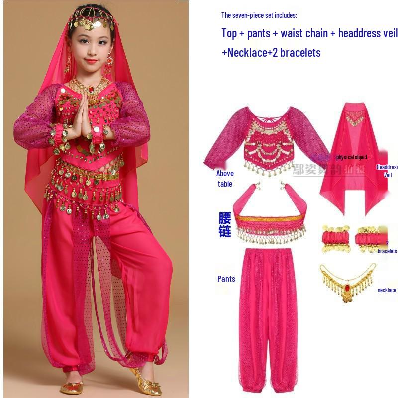 Children's Xinjiang Ethnic Dance Costume for Girls - Toddler Belly Dance Performance Outfit