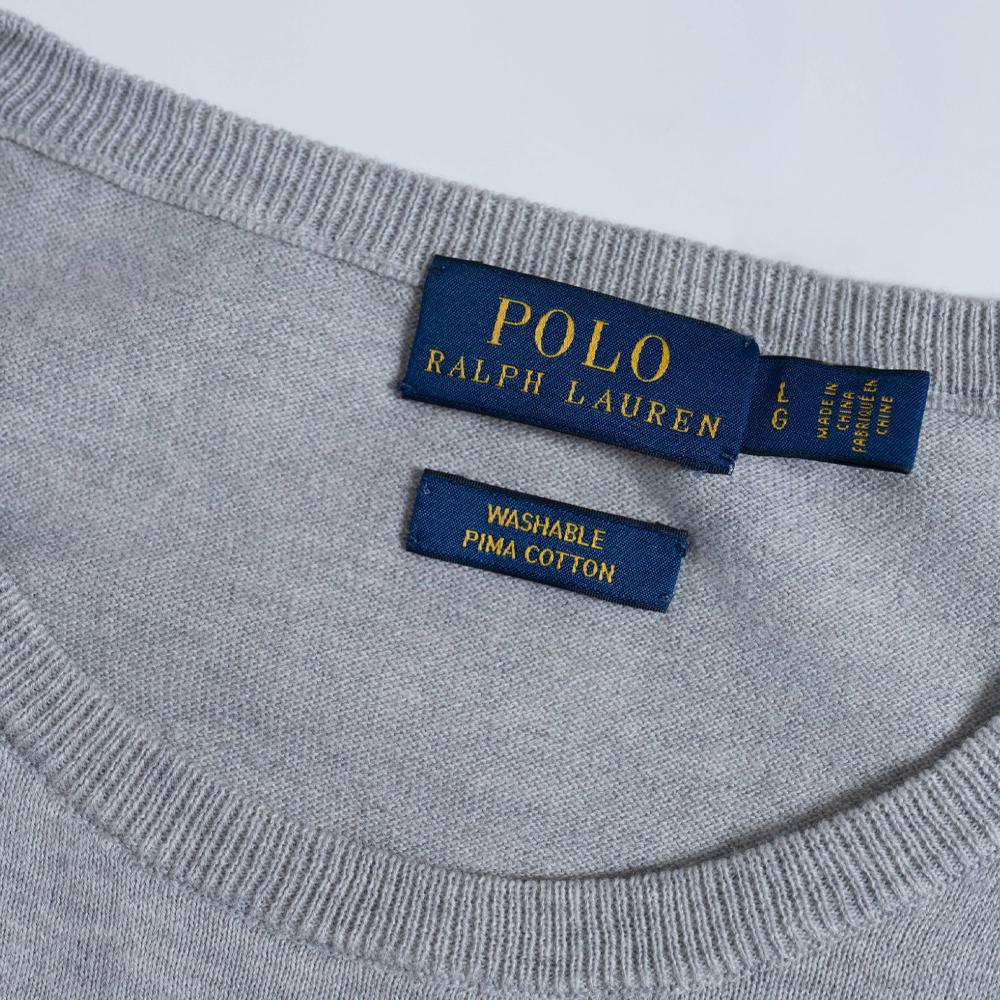 Polo Ralph Lauren FW23 Pony Logo Embroidered Crew Neck Long Sleeve Knit Sweater Women sweater Gray 211737541-002