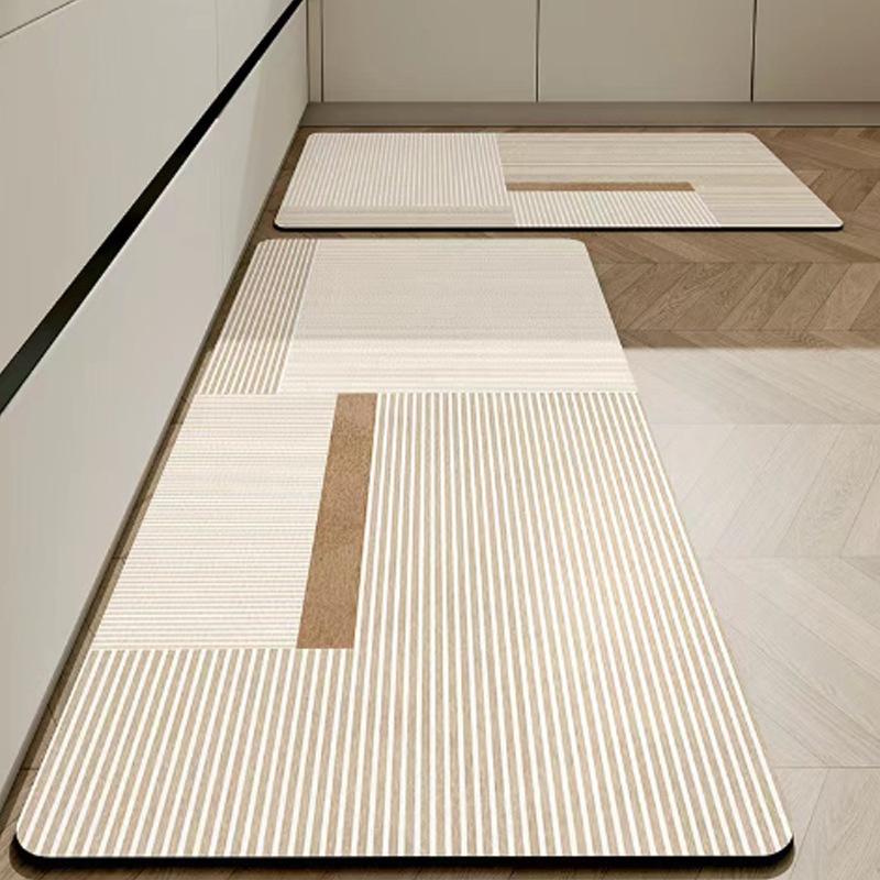 Minimalistická luxusní kuchyňská podložka z křemeliny odolná proti skvrnám, savá, snadná údržba, protiskluzová, rychleschnoucí rohožka ke dveřím