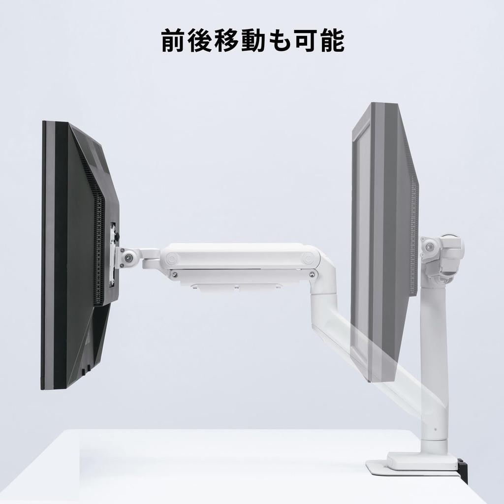 Sanwa Supply Monitor Arm Spring 20kg Load (Gas Type, Capacity, White) CR-LAC1406W