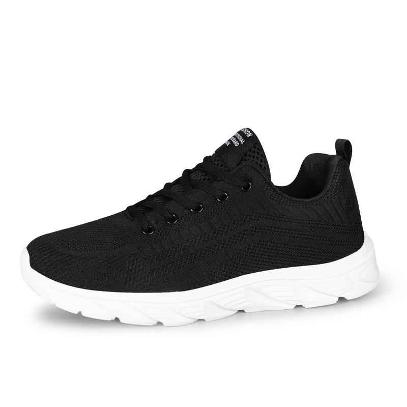 Herrsneakers Mesh Andningsbara Trendiga Snörning Lätta Svarta Promenadskor Stor Storlek Man Tenissko Zapatillas Hombre