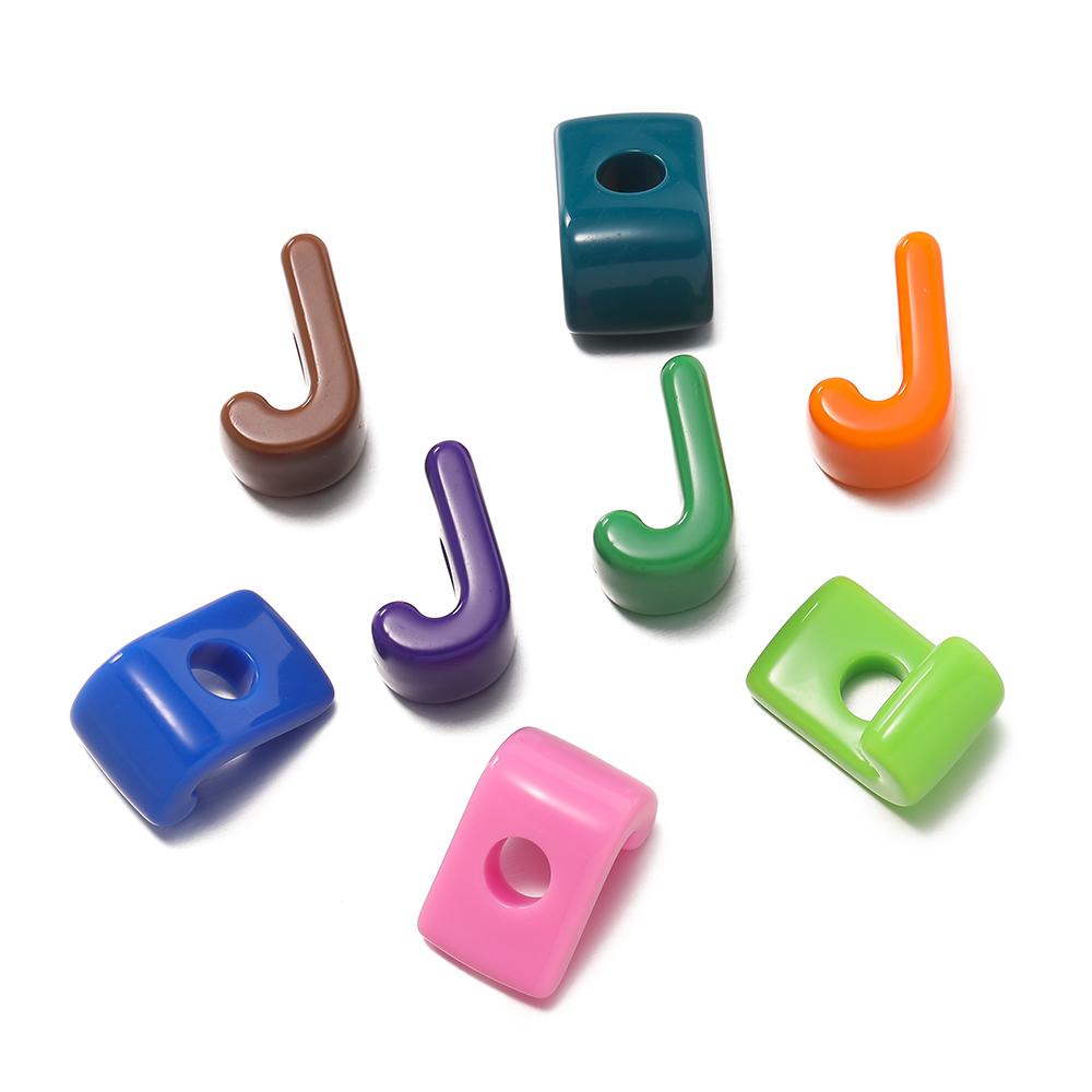 5Pcs A-Z Acrylic Big Hole Letter Beads Mix Colour Loose Spacer Beads for Making Key Chain Bracelet DIY Craft Jewelry Accessories