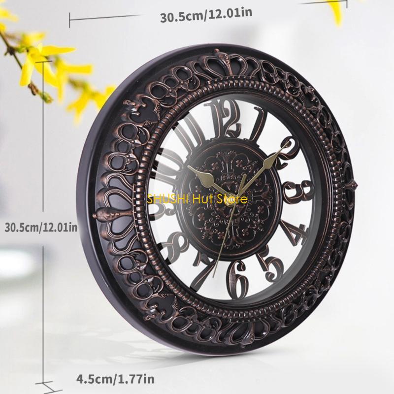 Elegant European Styles 12inch Round Wall Clock for Home Or Office Decoration D57B