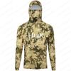 HUK Fishing Shirts Mask Neck Hoodie Clothing Men Long Sleeve Fishing Clothes UV Protection Anti Mosquito Fishing Jersey