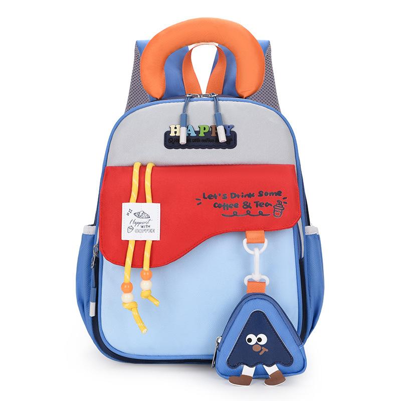 Schoolbag Backpack Kindergarten Contrast Color Cute Fun Lightweight Burden Reduction Children's Backpack Large Capacity School Bag Traveling