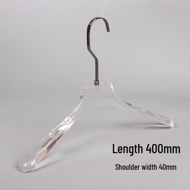 Acrylic Transparent Hangers with Black and Gunmetal Hooks for Women's and Men's Clothing