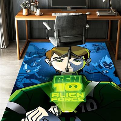 Ben 10 Cartoon Pattern Rug, Indoor/Outdoor Mat, for Picnic, Gameroom, Bedroom, Office, Living Room, Home Decor Carpet, Birthday Gift