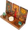 Wooden Tarot Card Stand Holder With Message Notes For Desk Decor