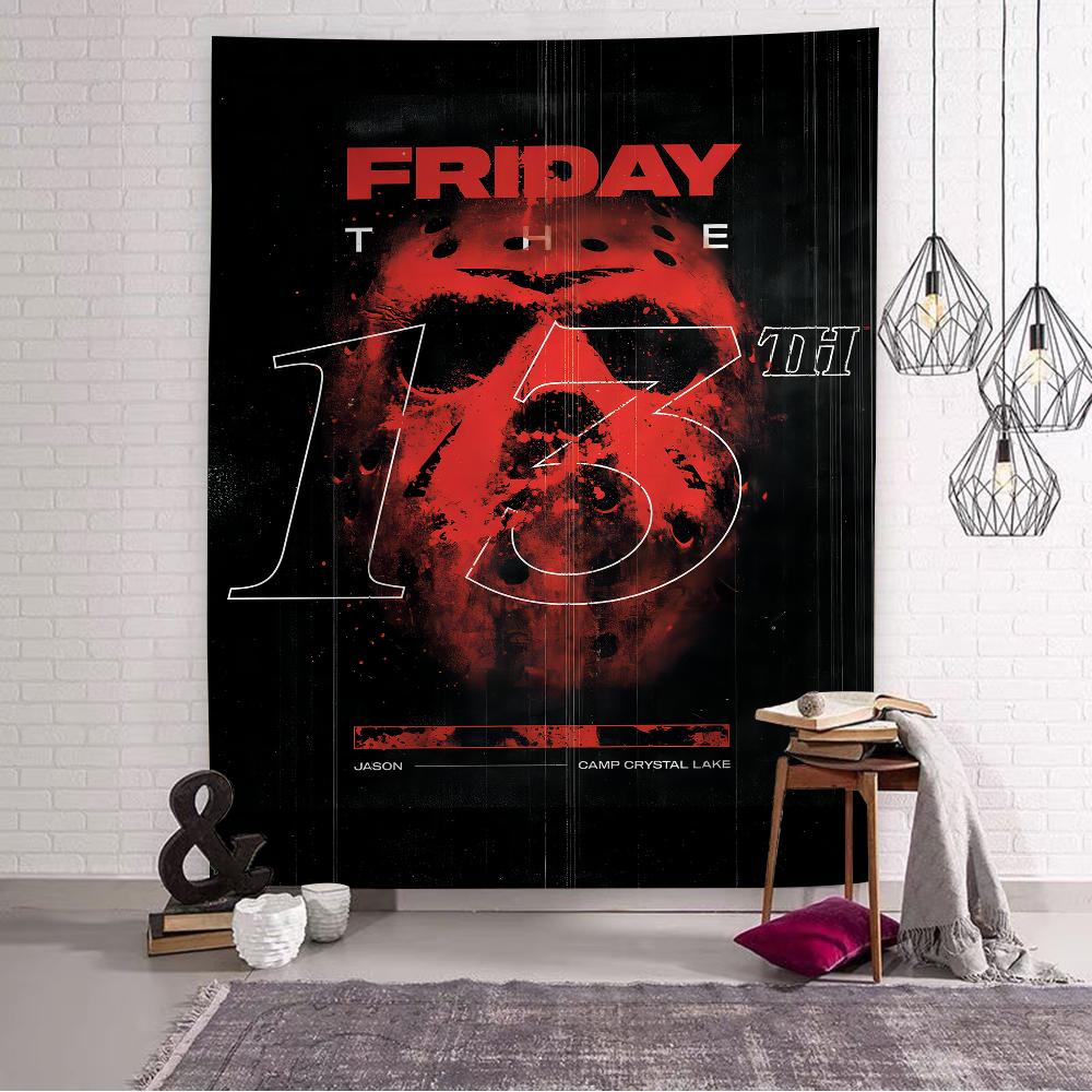 Friday the 13th DIY Wall Tapestry Hippie Flower Wall Carpets Dorm Decor Wall Art Decor