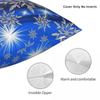 Winter Lights Snowflakes Square Pillowcase Polyester Linen Velvet Printed Zip Decor Home Cushion Case 18"