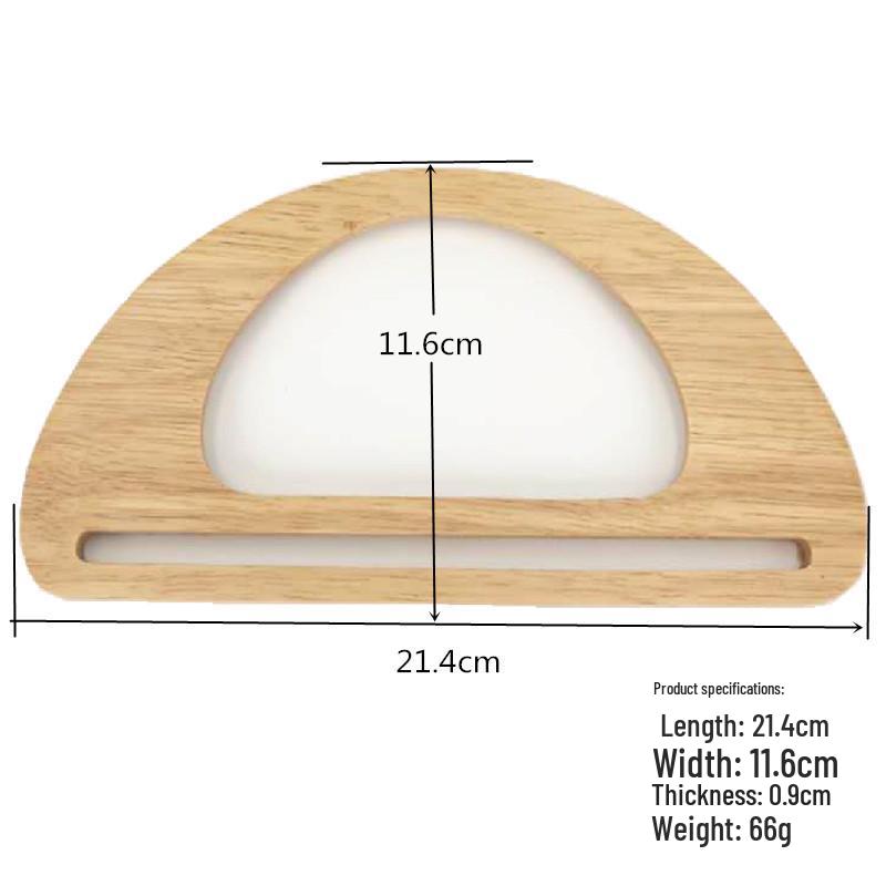 Haomeng Stylish Round Handbag with Solid Wood Handle Clasp