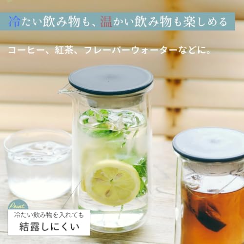 Marna Double-Wall Carafe (530ml/Heat-Resistant Glass) Condensation-Resistant Double-Walled (Pitcher/Coffee Server) Glass Pot, Barley Tea Pot, Heat-Res