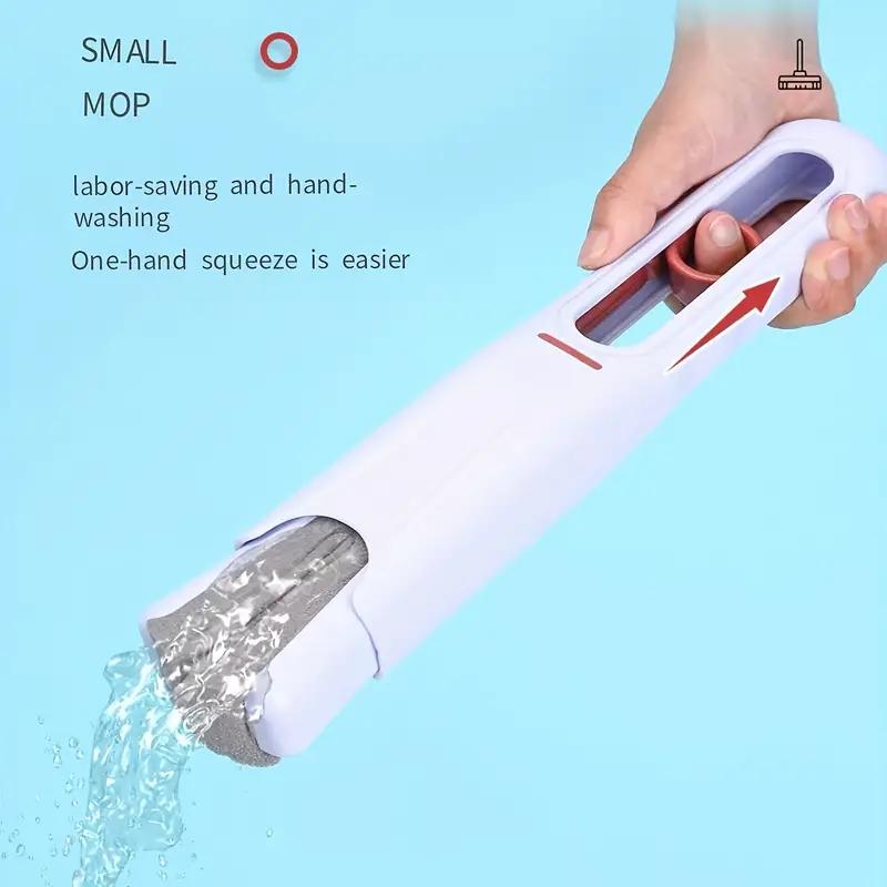Portable Self-Squeeze Mop for Small Spaces with Mini Size for Easy Carrying - Pet Hair and Stains Remover