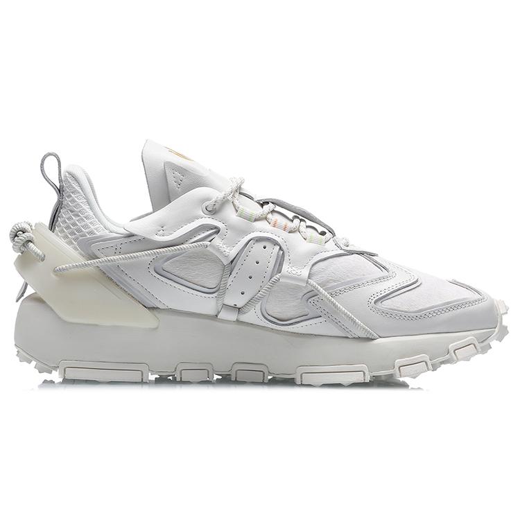Li Ning CF Tracing Synthetic Leather Cushioning, Wear Resistant Low top Casual Shoes Men's White AGCQ621-6