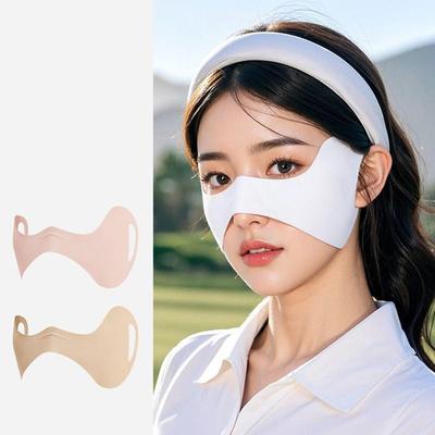 Breathable Elastic Ice Silk Mask Thin Sunscreen Veil Golf Face Mask Solid Color Thin Sunscreen Eye Patches Summer Cycling