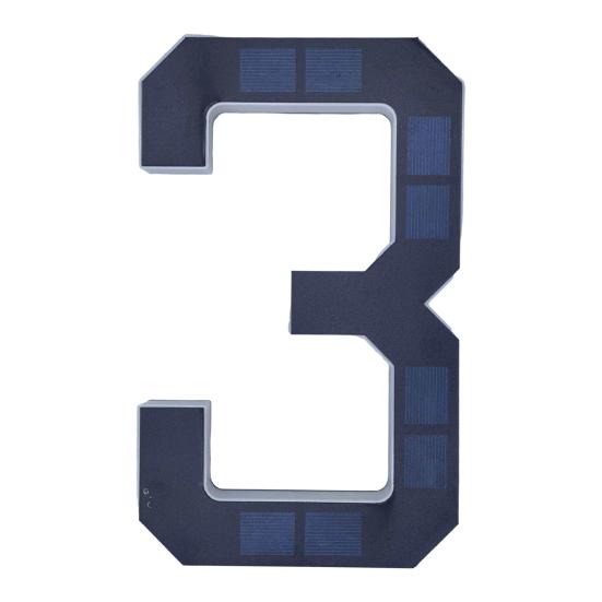 Solar Powered House Number Sign with LED Backlight Auto On/Off Waterproof LED Modern Address Plaque Outdoor Security Light for Home Garden Garage