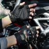 Men's Motocross Carbon Fiber Gloves Half Finger Touch Screen Summer Breathable Anti-Slip Protective for Moto Biking