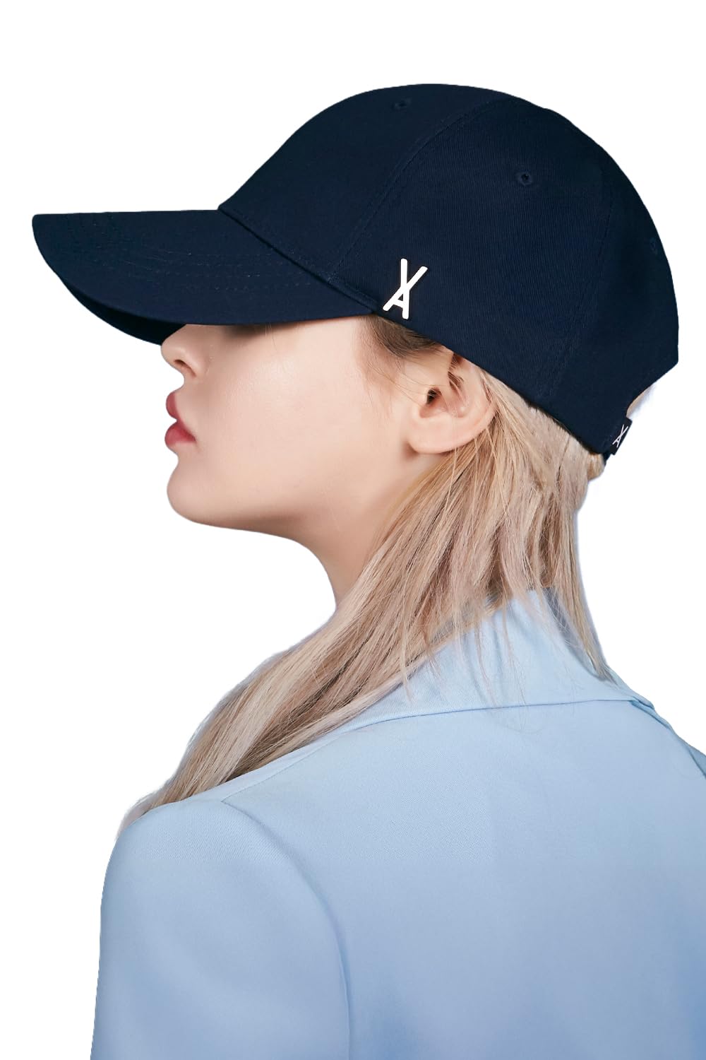 

Stud logo over fit ball cap Navy [VARZAR]