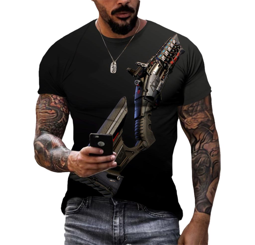 T Shirt For Men 3d Gun T Shirts Funny Printed Streetwear Beretta Gun Tshirt Fashion Casual Short Sleeve Punk Gun Tops T-shirts