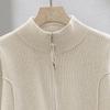 Women's Stand-Up Collar Knitted Long-Sleeve Top