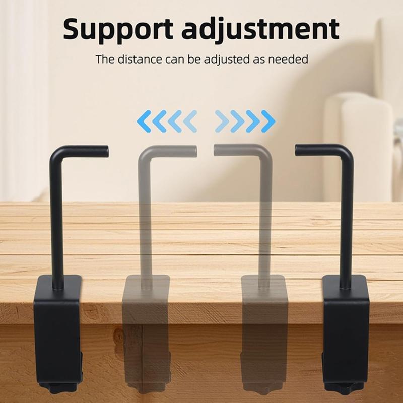 Not Slip Metal Paper Roll Dispenser Adjustable Desk Clamp Protects Surfaces Paper Roll Holder Easy Setups for Worktables