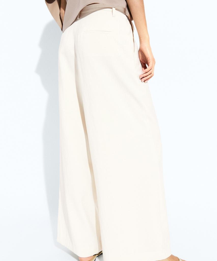 Masimodutti Crop Wide Leg Fluid Pants