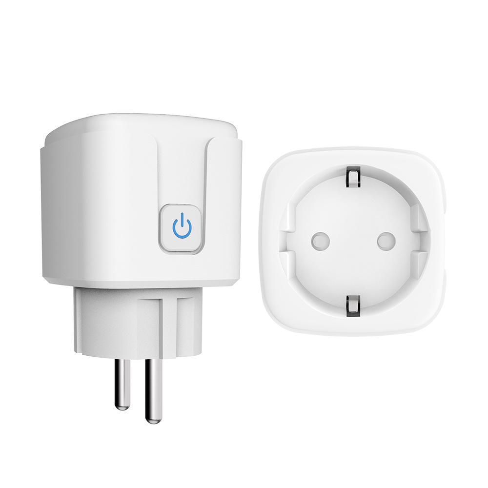 WiFi Smart Socket, European Standard, 16A with Mobile App, Remote Control, Timer, and Alexa Voice Control.