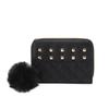 New fashionable women's wallet clutch bag, short change bag, diamond hairball decorative card bag, one piece.