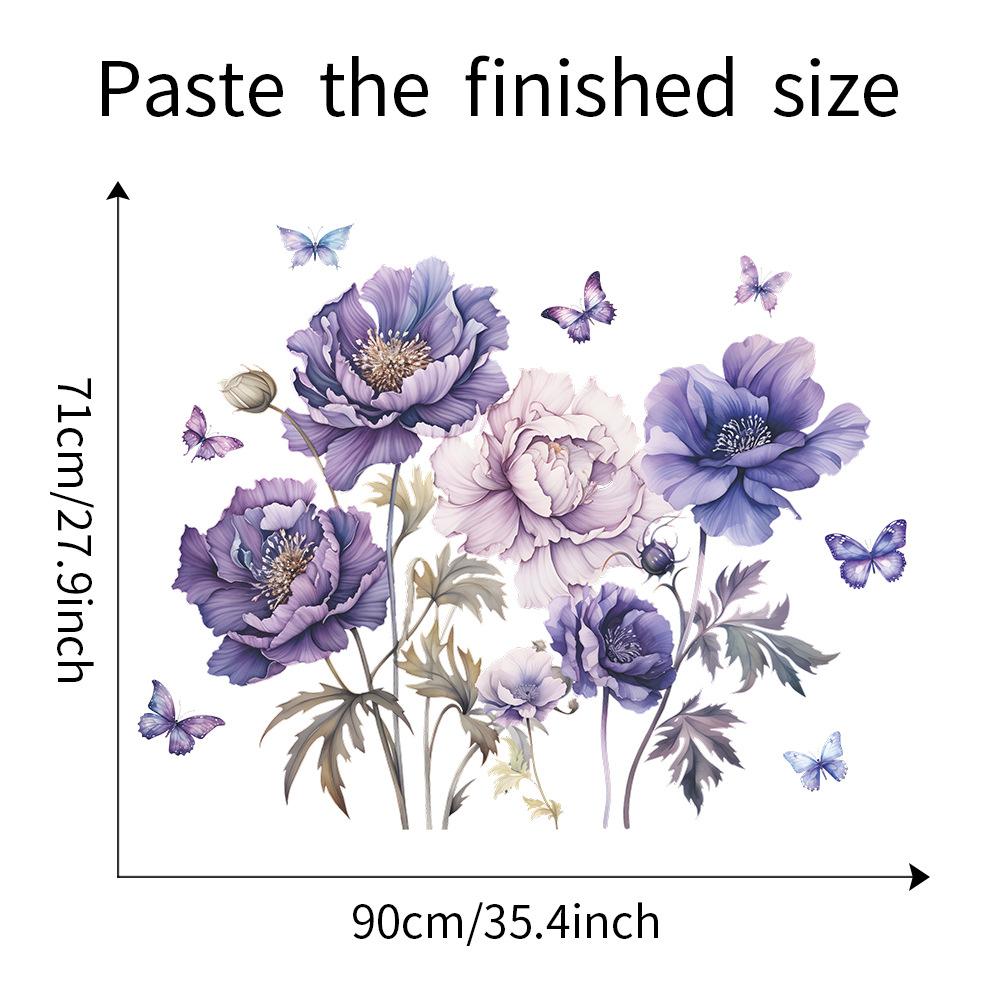 

Красочные фиолетовые цветы бабочки настенные наклейки спальня гостиная вход декоративные настенные наклейки 3090CMx2 фиолетовый