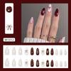 Weihnachts-Kunstnägel Vollabdeckung Acrylnägel mit Schleifen und Punkten Press-on Nägel Maniküre Nagelzubehör