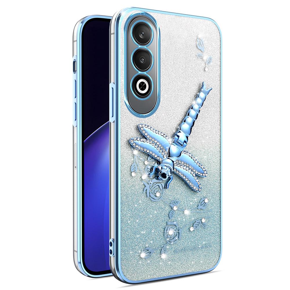 KADEM For OnePlus Nord CE4 5G Case Dragonfly Kickstand TPU Flowers Glitter Phone Cover