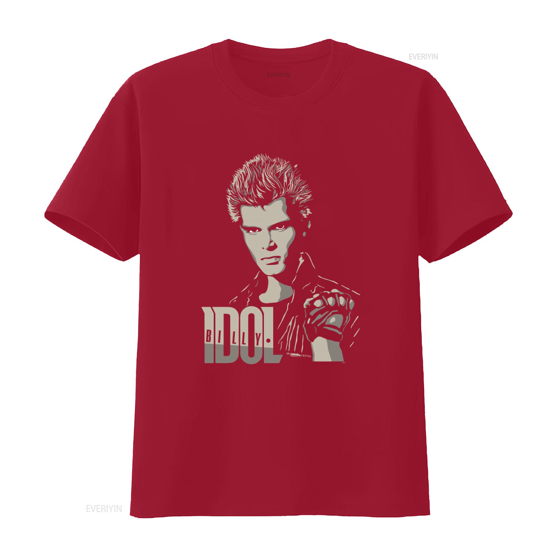 Billy Idol Print 2 Tone Black Adult T Shirt Retro Rock Style for Fans vintage Washed graphic Stylish Stretched homme Unisex S