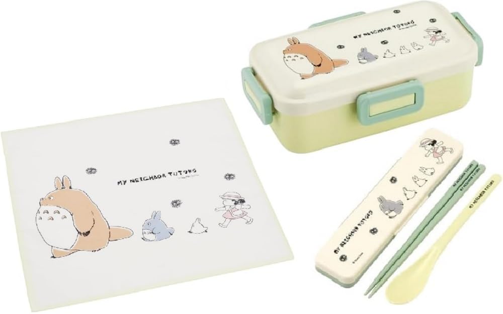 

Skater Totoro Marching Antibacterial Dishwasher Safe Soft Lunch Box with Combo Set Lunch Small and Mei Soft and Tight Lunch Box Set 4-Point Lock,