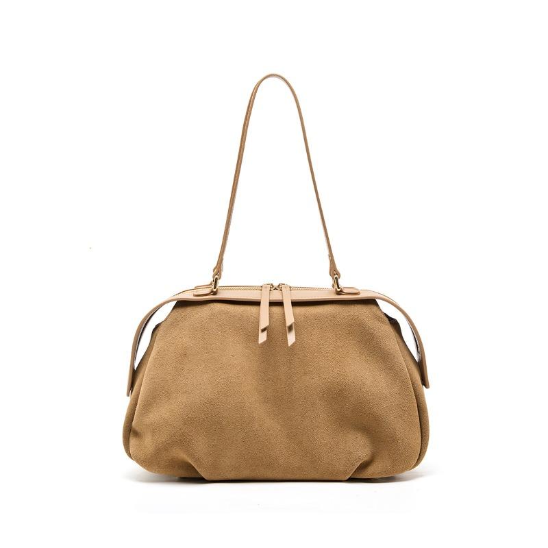 Design Sense Niche Matte Cowhide Messenger Bag Portable Fashion Women's Simple Women's Large-capacity Shoulder Bag