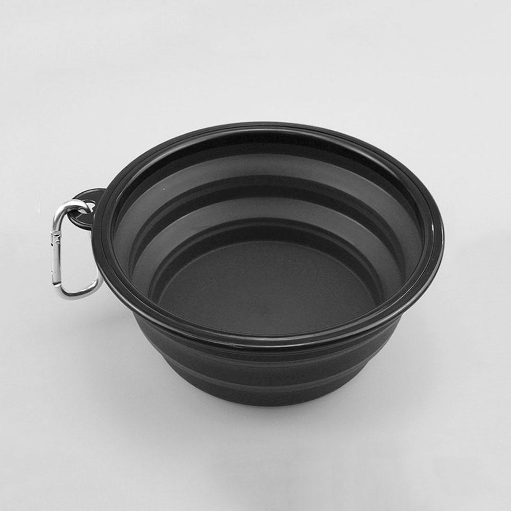 Silicone World 1000ML Collapsible Silicone Pet Bowls Outdoor Travel Portable Pet Dog Food Basin Food Container Feeder Bowl Dish чёрный