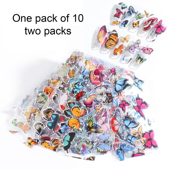 Design 20Pcs Butterfly Nail Art Sticker Starry Sky Transfer Decal Manicure Decor