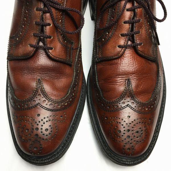 70s80s USA Made Vintage Dexter Long Wingtip Business Shoes Brown Size 10.5C Men’s(USED)
